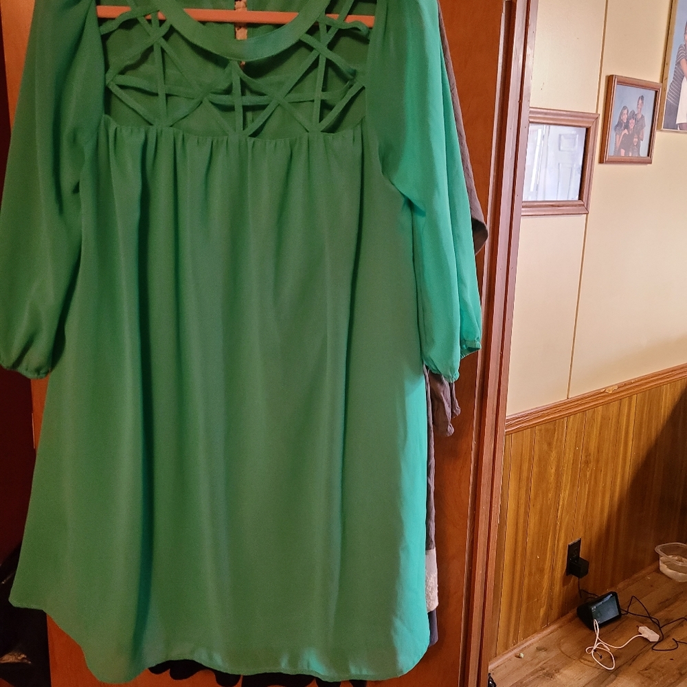 Rayon teal dress